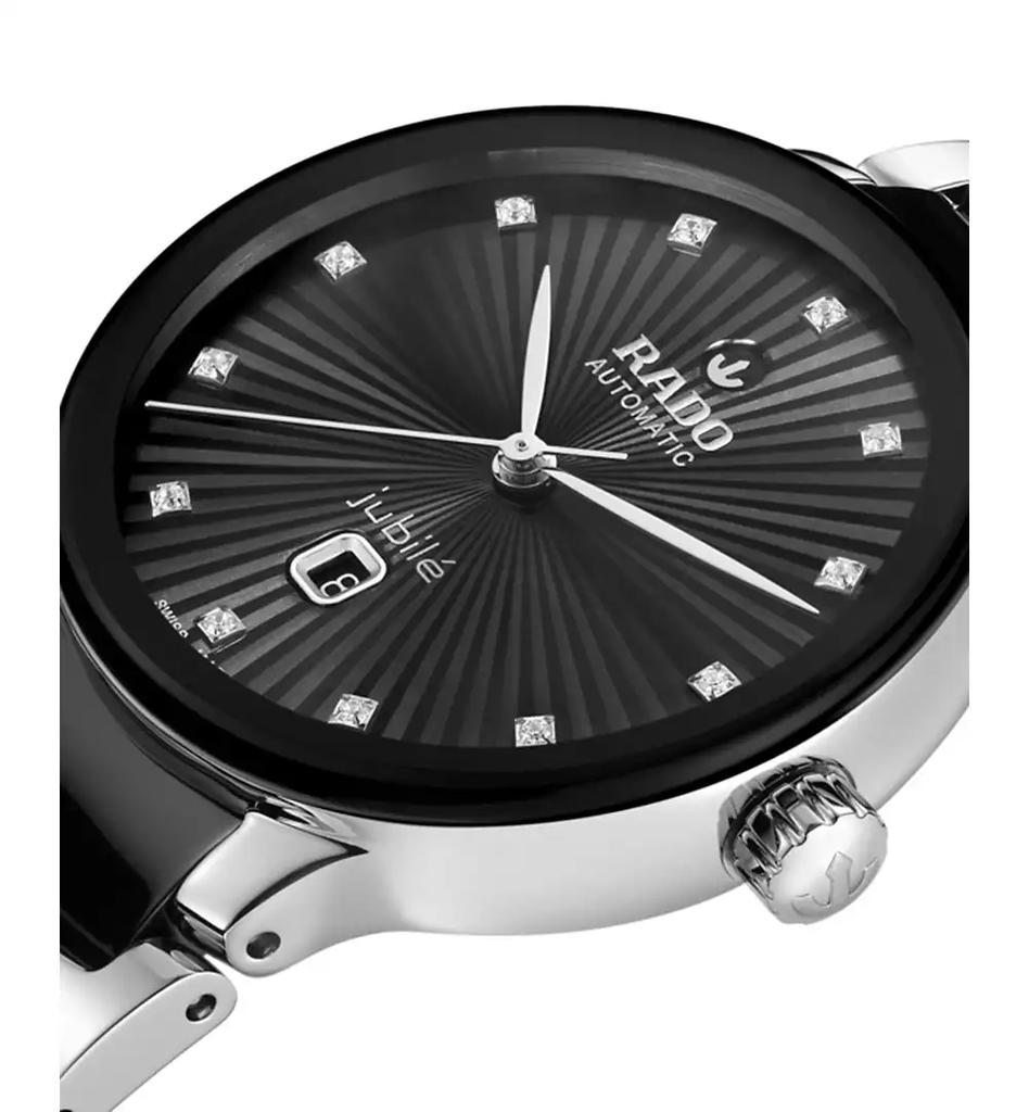 Rado Women's Swiss Automatic Centrix Diamond (1/20 ct. t.w.) Black High-Tech Ceramic & Stainless Steel Bracelet Watch 31mm