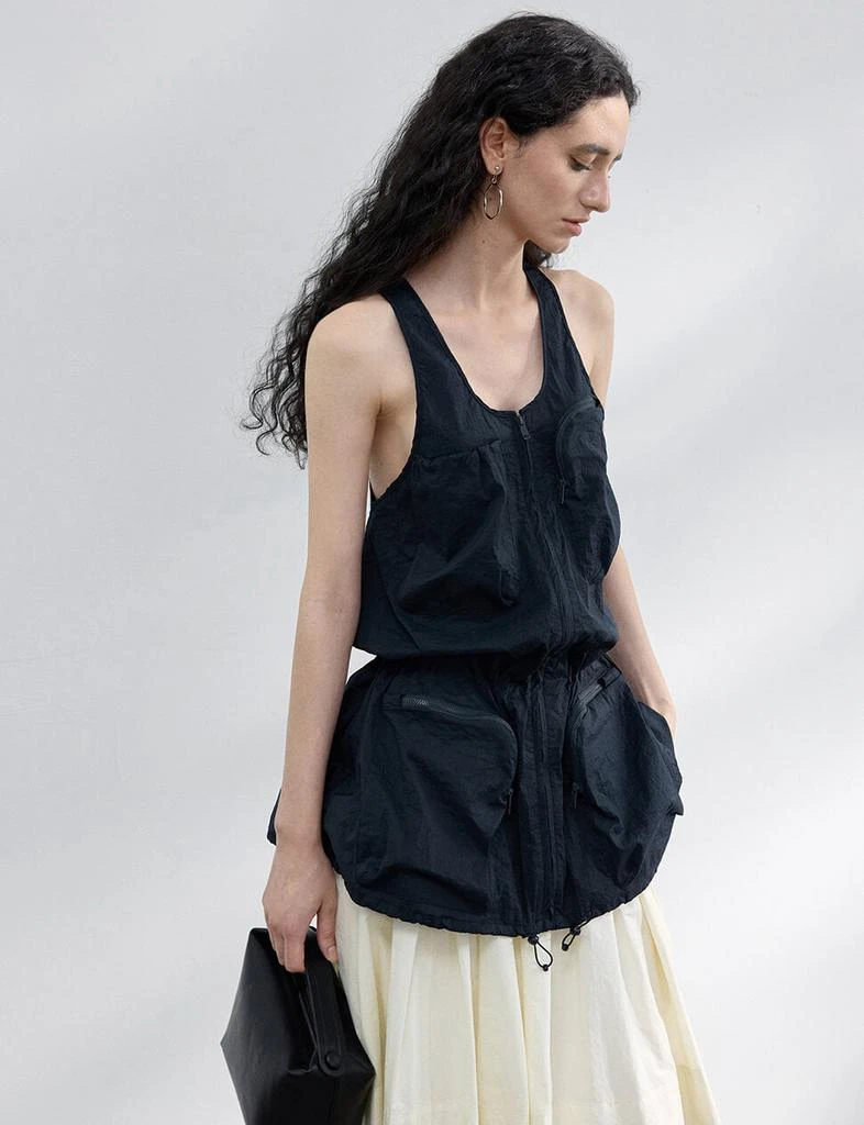 Pixie Market Black Parachute Pocket Tank 8