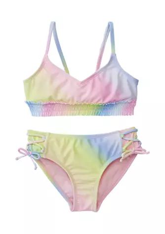Breaking Waves Waves Girls 7 16 Smocked Ruffle Banded Bikini Swim Set