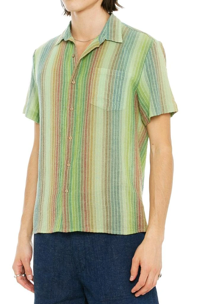 Raga Stripe Short Sleeve Cotton Button-Up Shirt 4