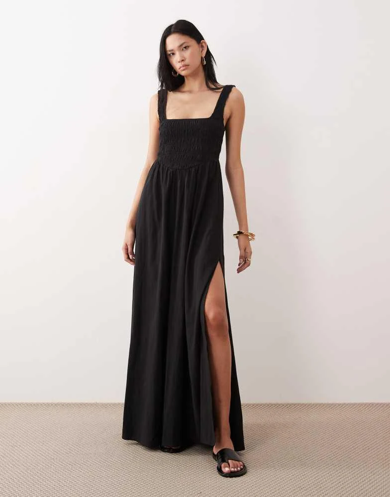 ASOS ASOS DESIGN Tall Selina beach shirred maxi dress in black - Dresses & Skirts - BeyondStyle ASOS ASOS DESIGN Tall Selina beach shirred maxi dress in black - Dresses & Skirts - BeyondStyle