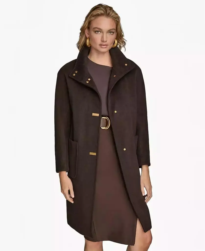 Donna Karan Women's Stand-Collar Single-Breasted Coat 4