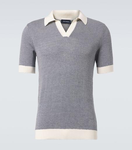 Thom Sweeney Cotton and linen polo shirt