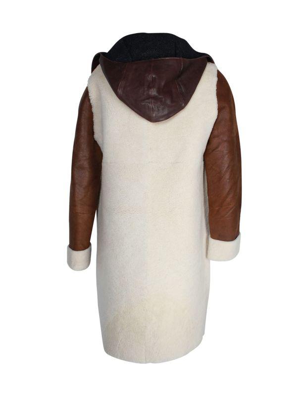 Marni Marni Shearling Colorblock Pattern Fur Coat In Multicolor Lambskin Shearling