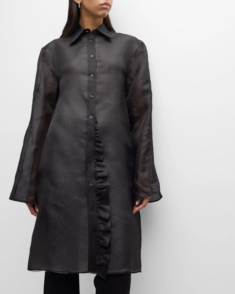 BITE Studios Radieux Ruffle Silk Organza Midi Shirtdress 7
