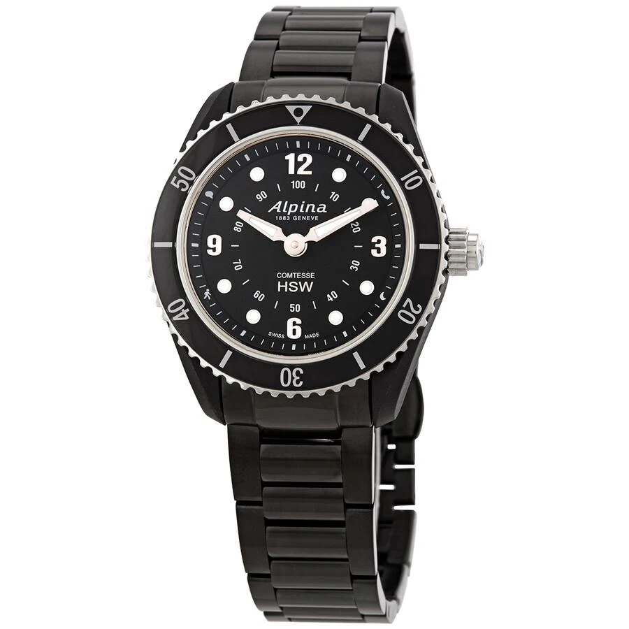 Alpina Alpina Comtesse Horological Alarm World Time Quartz Black Dial Ladies Watch AL-281BS3V6B