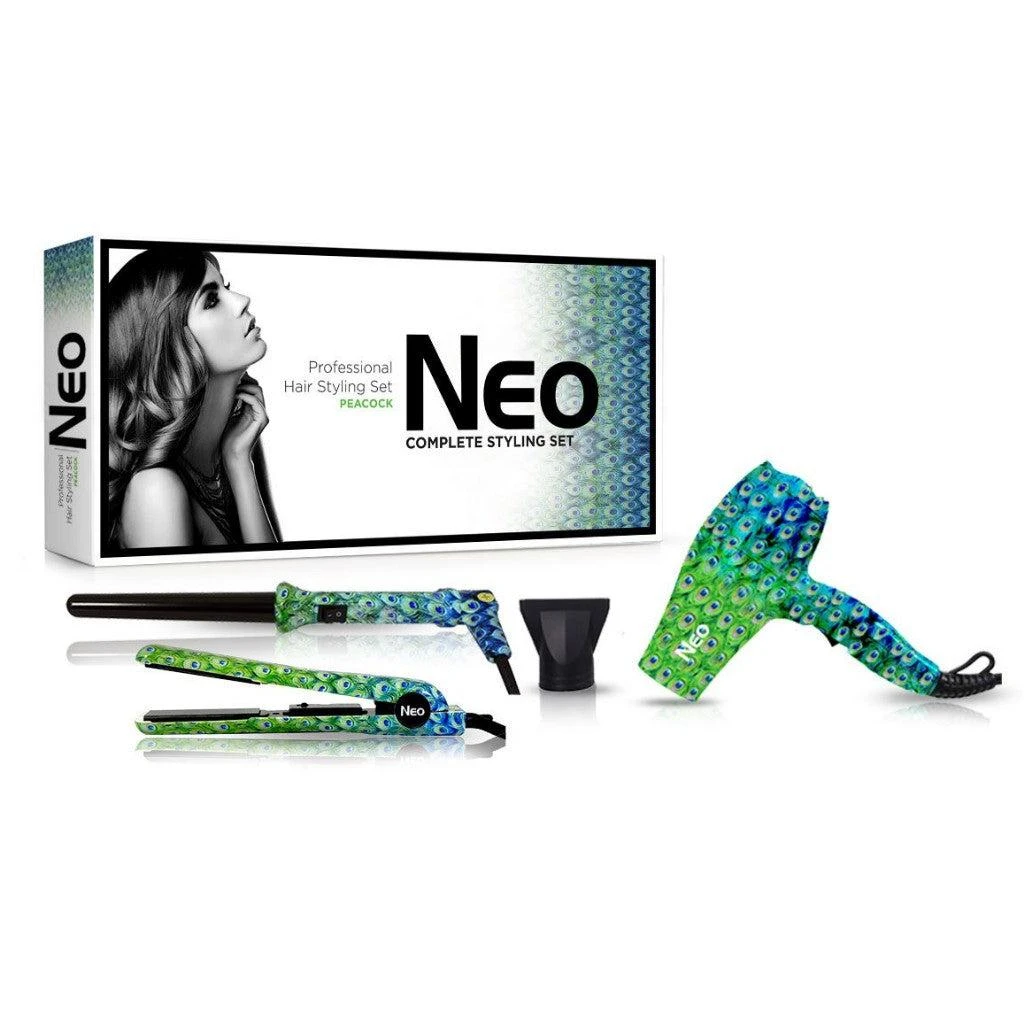 NEO Choice The Full Set - 1.25" Ceramic Flat Iron w/ 25-18mm Curling Wand & Mini Travel Hair Dryer 3