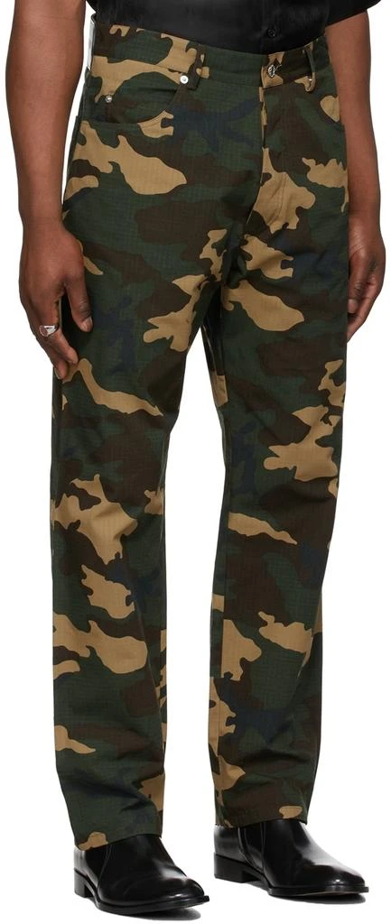 LU'U DAN SSENSE Exclusive Green Camo Straight-Leg Jeans 4