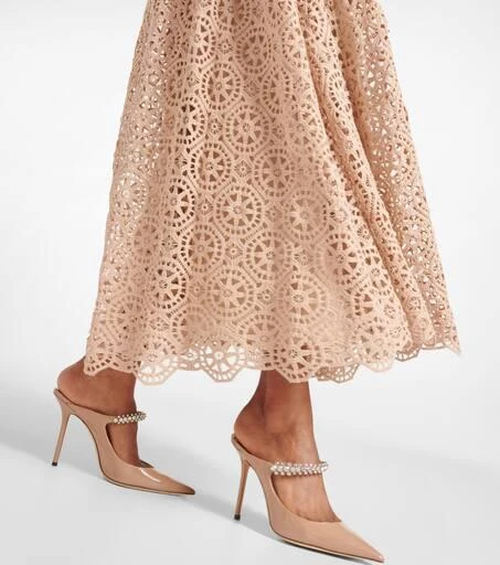 Elie Saab Macramé halterneck cotton-blend midi dress 7