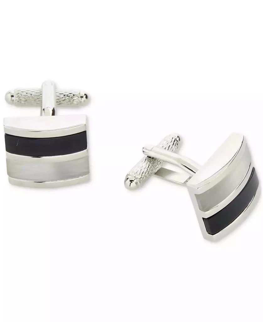 Perry Ellis Men's Black Stripe Cufflinks 1