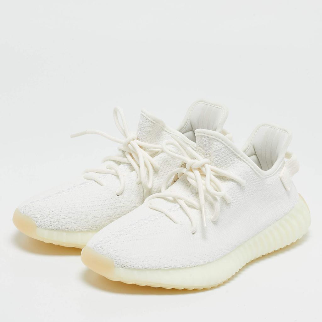 YEEZY Yeezy x Adidas White Knit Fabric Boost 350 V2 Cream Sneakers Size 42 2/3