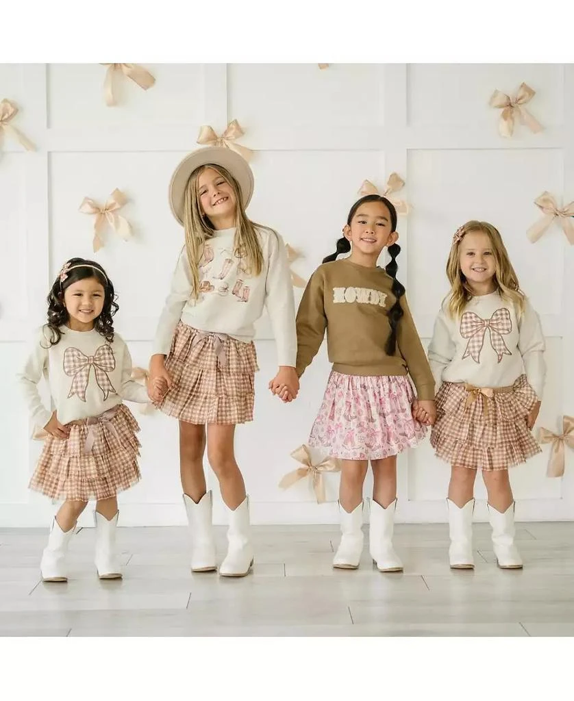 Sweet Wink Girls Gingham Printed Tulle Bow Clip Set 6