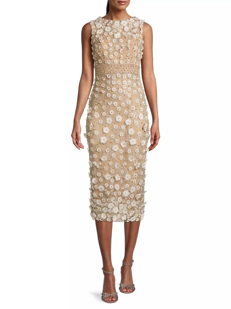 Mac Duggal Floral Beaded Sheath Dress 2