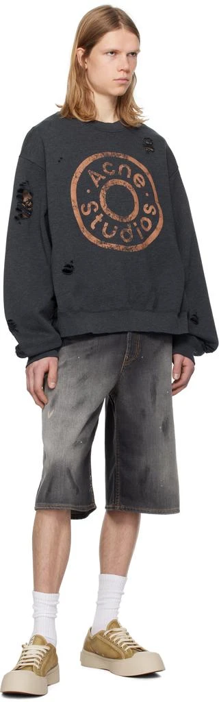 Acne Studios Black Printed Logo Sweatshirt 4