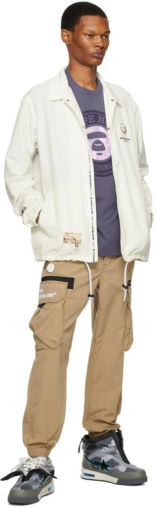 AAPE by A Bathing Ape Beige Moonface Patch Cargo Pants 4