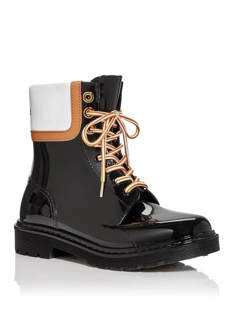 See by Chloé Florrie Womens Patent Lace-Up Rain Boots 1