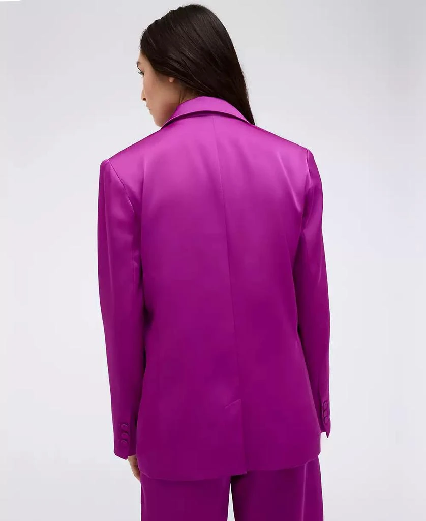 Kenneth Cole Women's One Button Notch Collar Satin Jacket 2