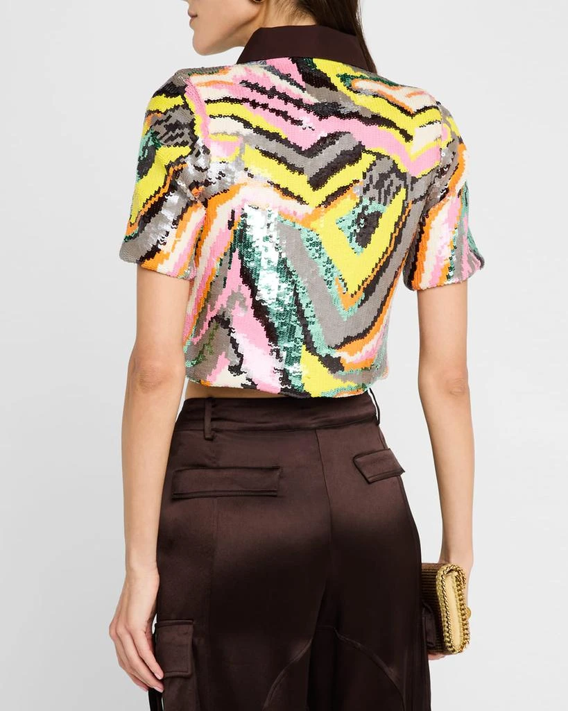 Le Superbe Pop Art Sequined Polo Top 3