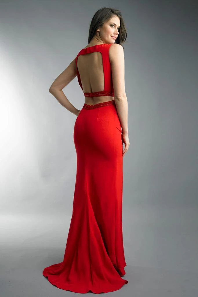 Basix Black Label Sleeveless Evening Dress With Side Slit 2