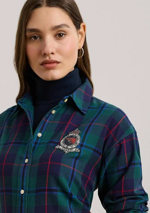 Ralph Lauren Ralph Lauren Petite Size Relaxed Fit Black Watch Plaid Shirt 4