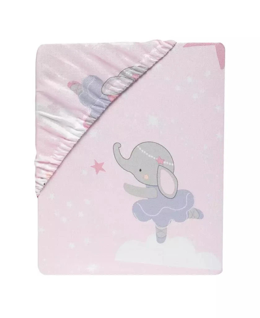 Bedtime Originals Tiny Dancer Elephant/Bunny Ballet Baby Fitted Crib Sheet - Pink 3