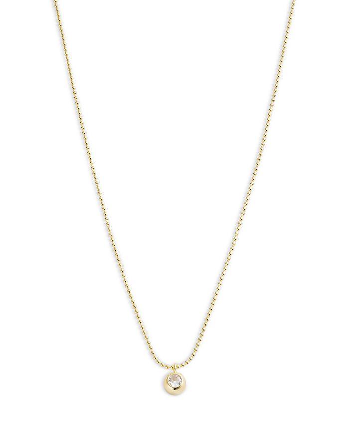 Argento Vivo Cubic Zirconia Bezel Pendant Necklace in 18K Gold Plated Sterling Silver, 16"-18"