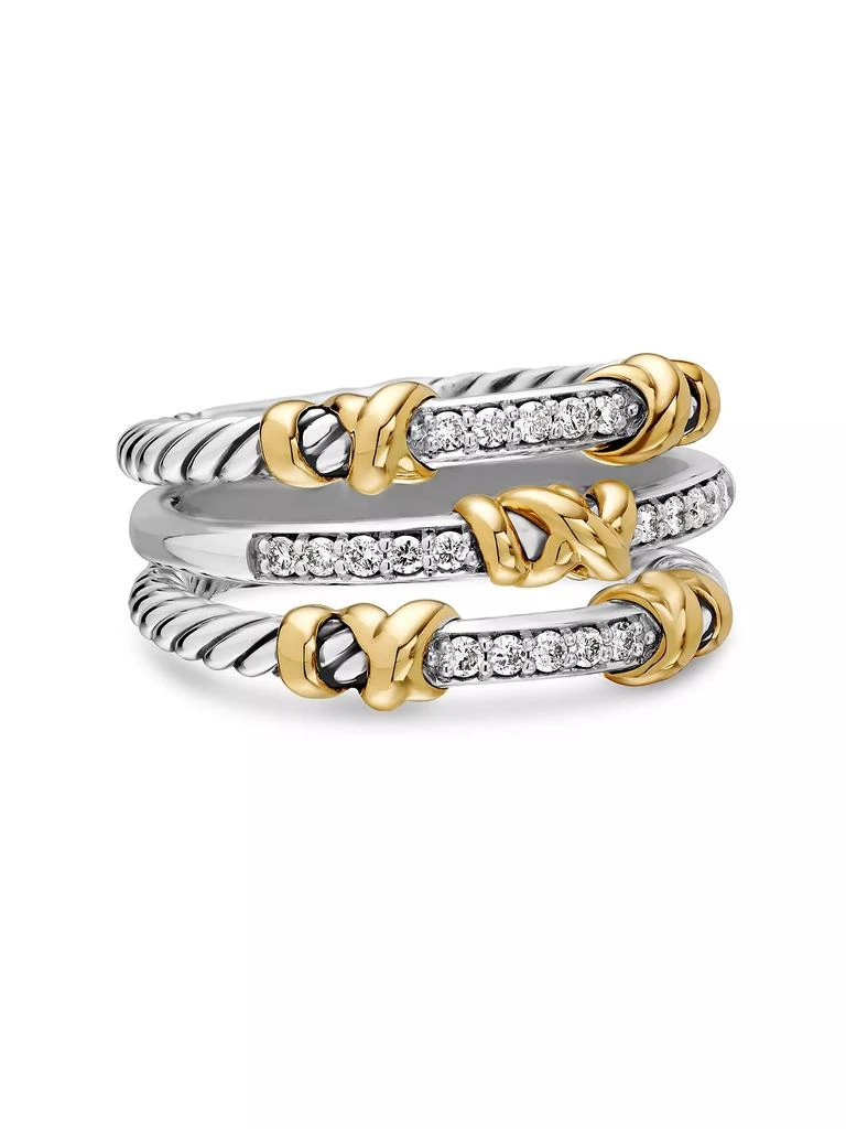 David Yurman Petite Helena Wrap Three Row Ring in Sterling Silver 1