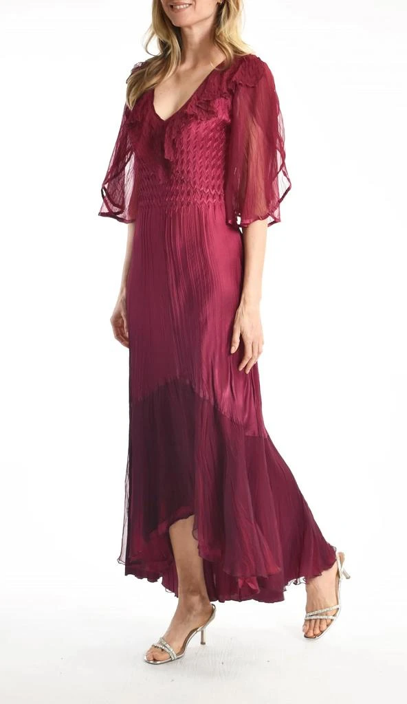 Komarov Komarov - 3/4 Tulip Sleeve Ruffle Neck Dress 2