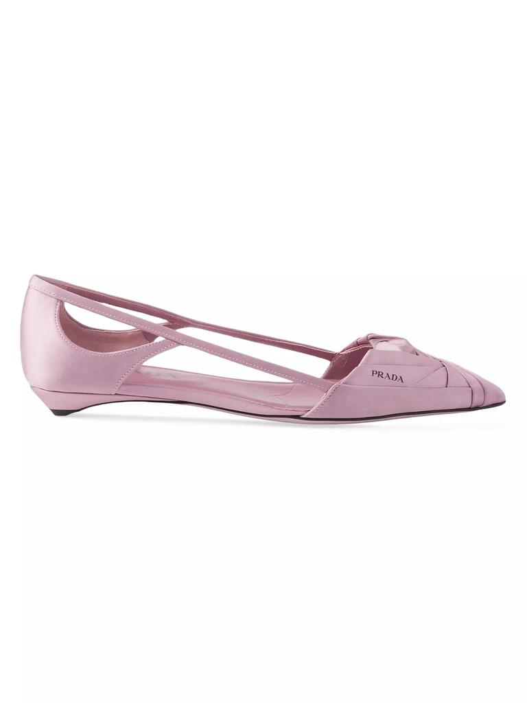 Prada Satin Cut-Out Ballerinas