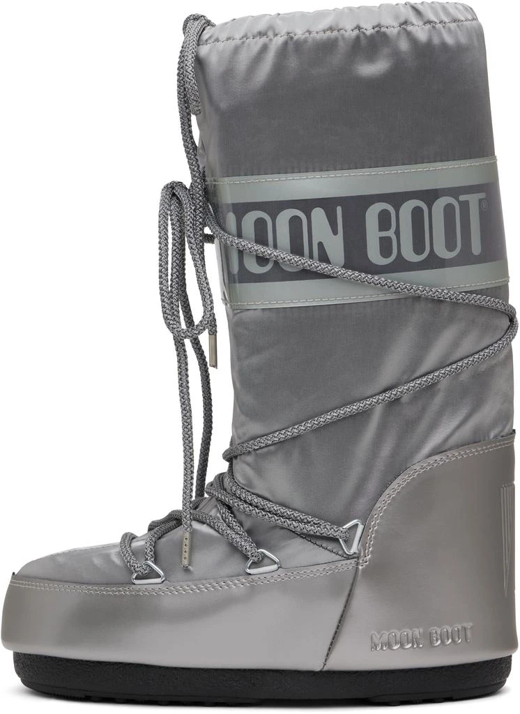 Moon Boot Silver Icon Glance Satin Boots 3