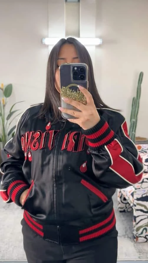 Gucci Gucci Black Satin Contrast Trim Spiritismo Applique Detail Bomber Jacket M 2