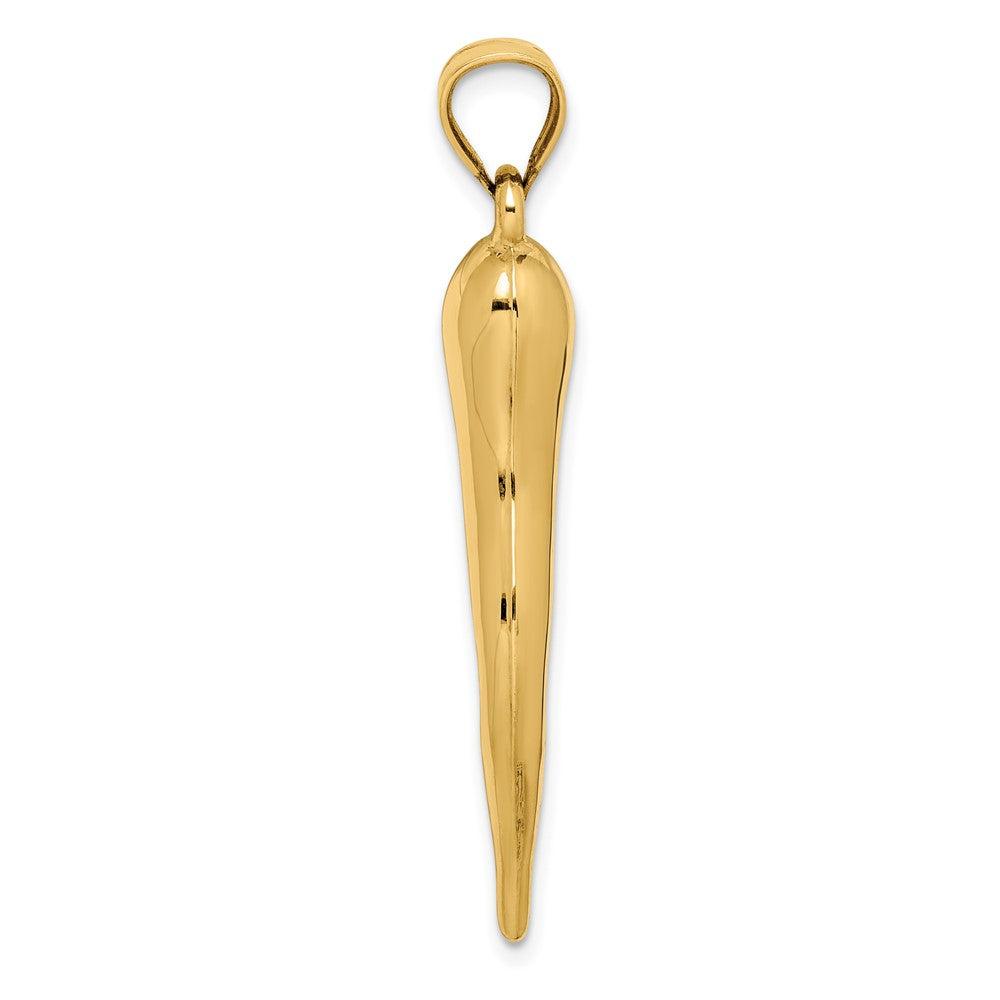 Diamond2Deal 10k Yellow Gold Hollow Italian Horn Pendant