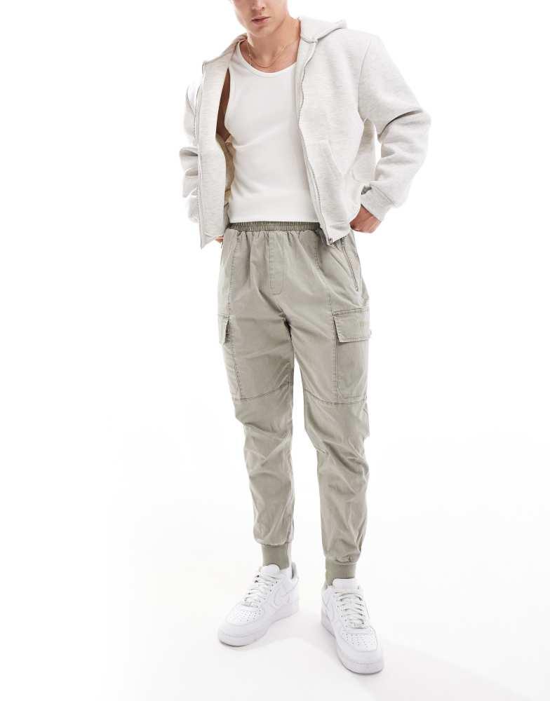 HERA Hera washed utility cargo trouser in grey green