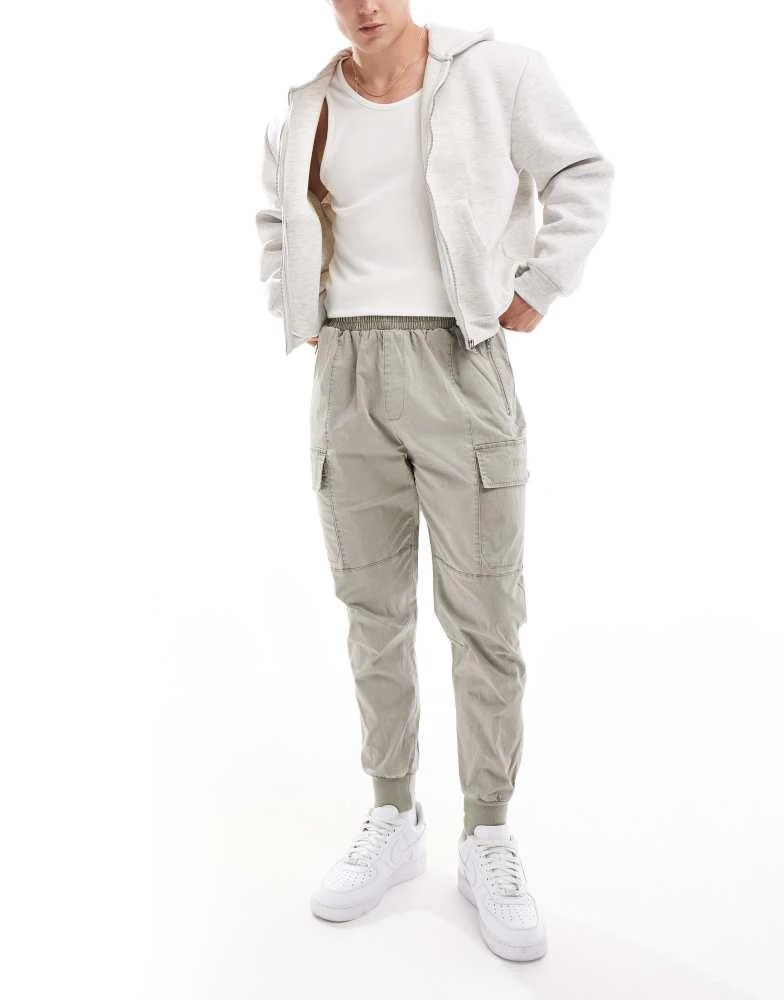 HERA Hera washed utility cargo trouser in grey green 1