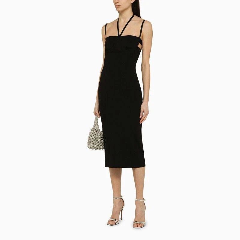 ANDREADAMO BLACK STRETCH MIDI DRESS 2