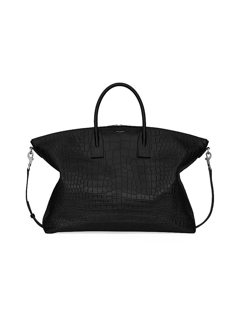 Yves Saint Laurent Giant Bowling Bag in Crocodile-Embossed Leather 1