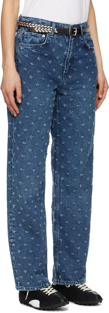 Rag & Bone Blue Shea Textured Ankle-Length Relaxed Straight Jeans 2