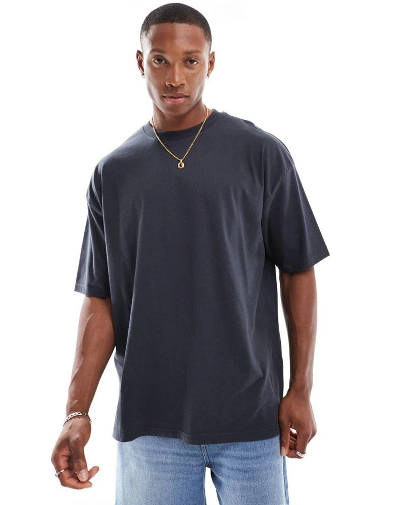 ASOS ASOS DESIGN oversized t-shirt with abstract back print in charcoal 4