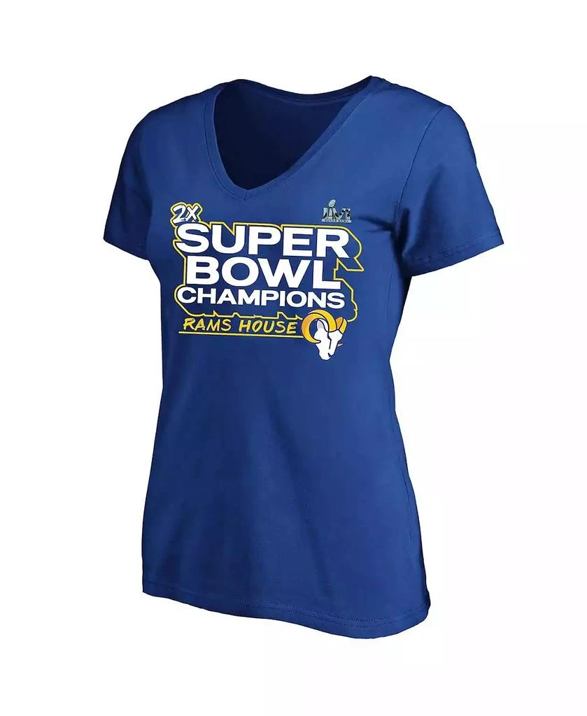 Fanatics Women's Royal Los Angeles Rams Super Bowl LVI Champions Parade V-Neck Plus Size T-shirt 1
