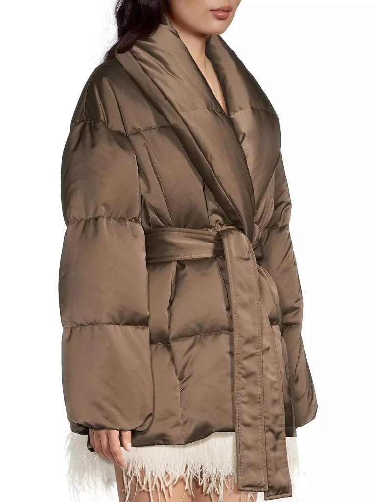 Nicole Benisti Priscilla Satin Tie-Waist Puffer Coat 4