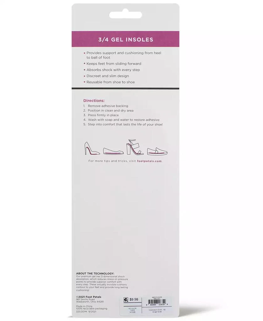 Foot Petals 3/4 Insert Gel Cushions 2