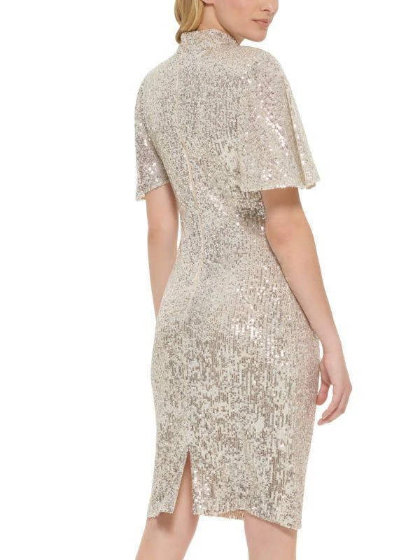 Eliza J Sequin Flutter Sleeve Sheath Dress 2