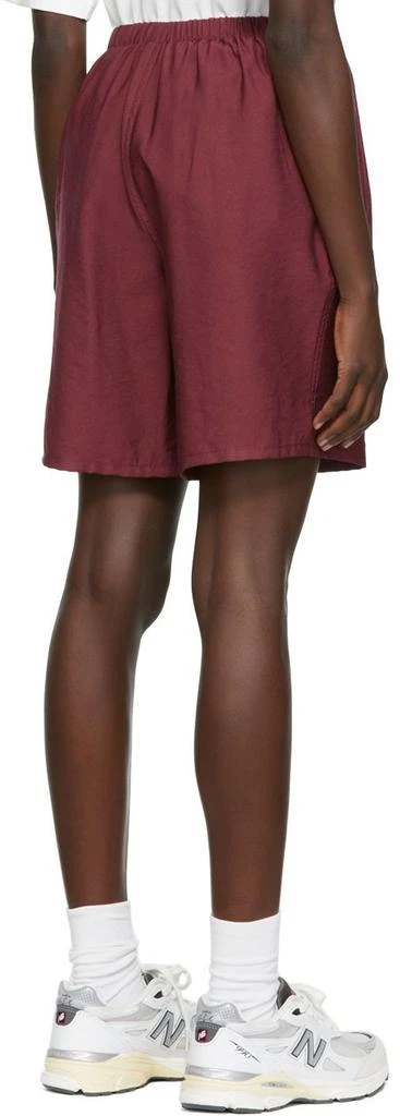 AMI Paris SSENSE Exclusive Burgundy Viscose Shorts 3