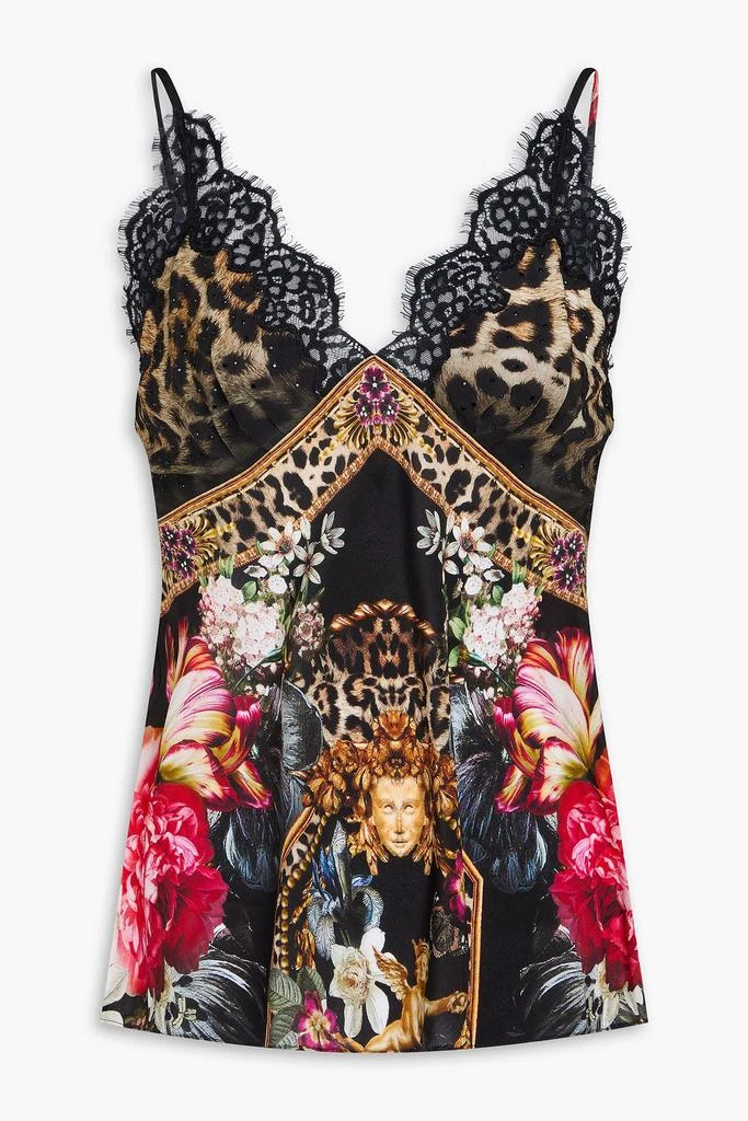 Camilla Crystal-embellished printed silk crepe de chine camisole 1
