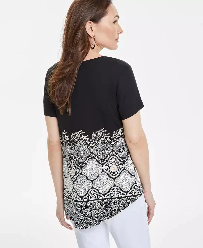 JM Collection Petite Printed Short-Sleeve Top, Exclusively at Macy's 4