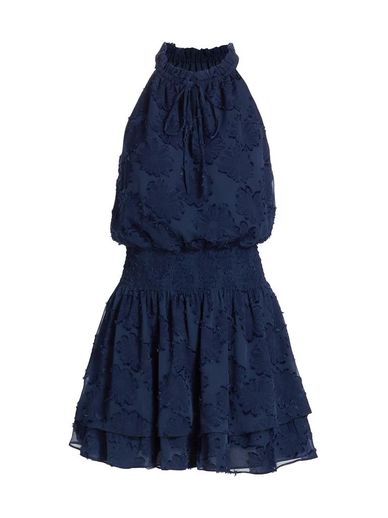 Ramy Brook Hester Floral Smocked Halter Minidress 5