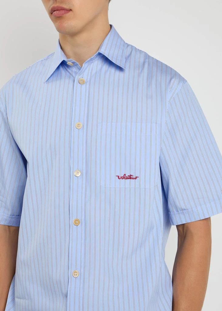 Valentino Logo-embroidered striped cotton shirt 5