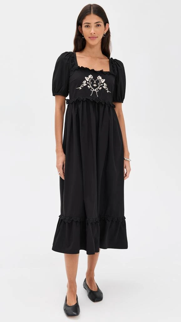 Another Girl Embroidered Puff Sleeve Maxi Dress 6