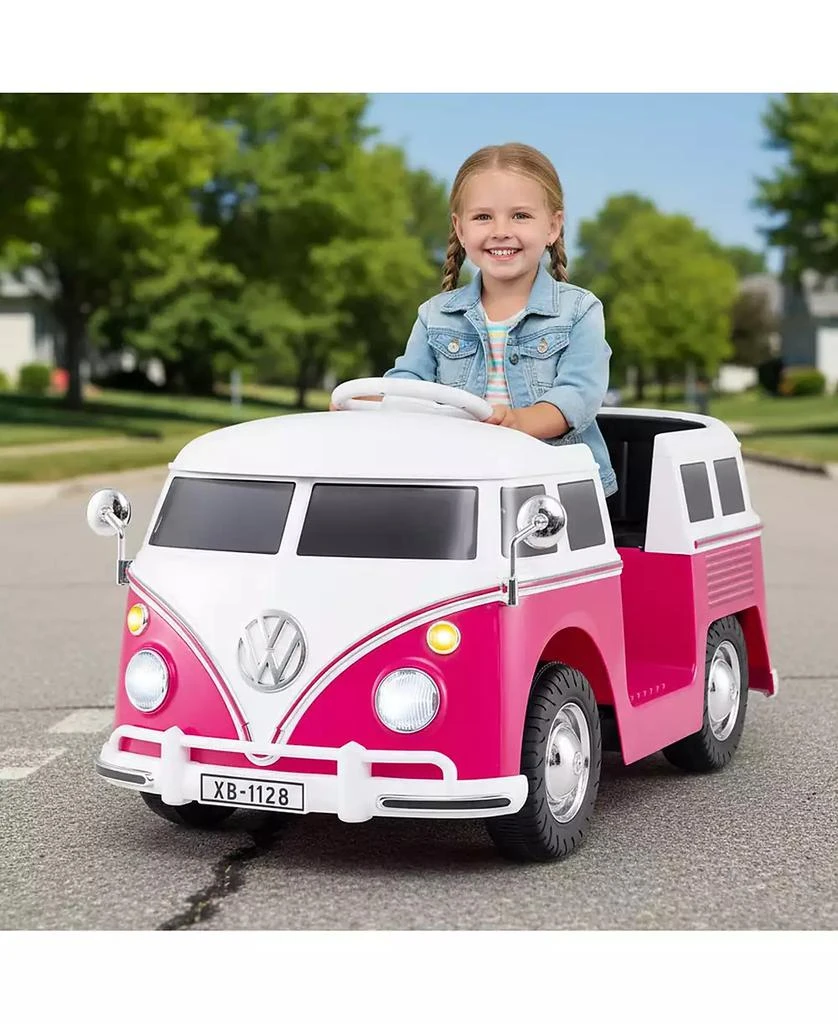Mecale 12V Ride On Car Licensed Volkswagen Ride-on Bus with Cup Holder and LED Headlights for 3+ Years 5