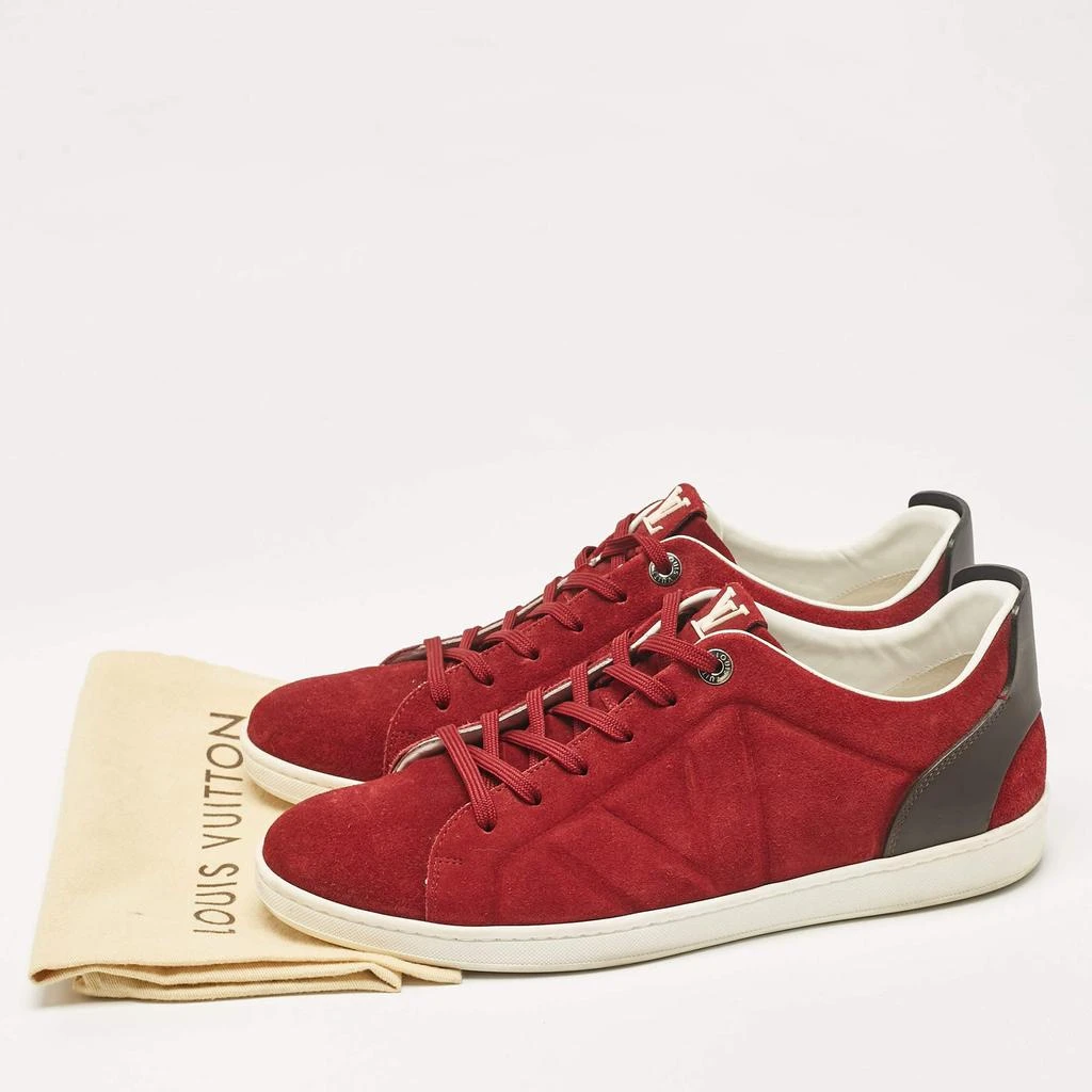 Louis Vuitton Louis Vuitton Burgundy Leather Suede Lace Up Sneakers Size 43 9